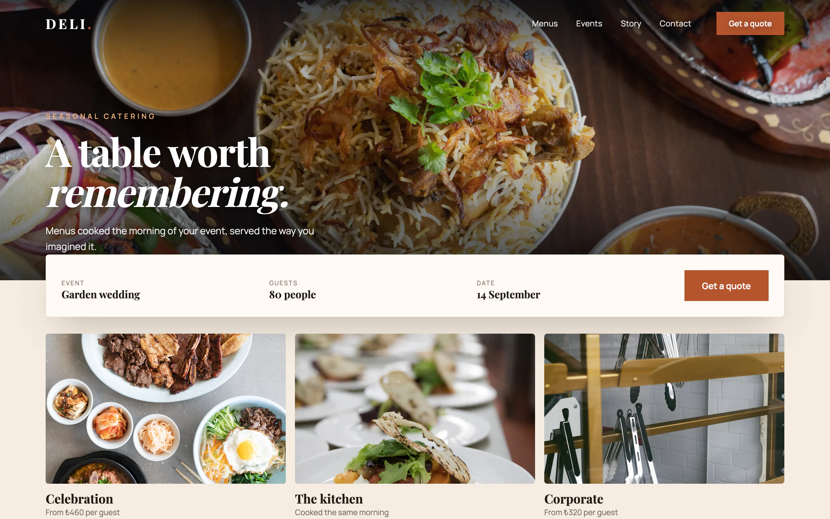 Catering & Events Website