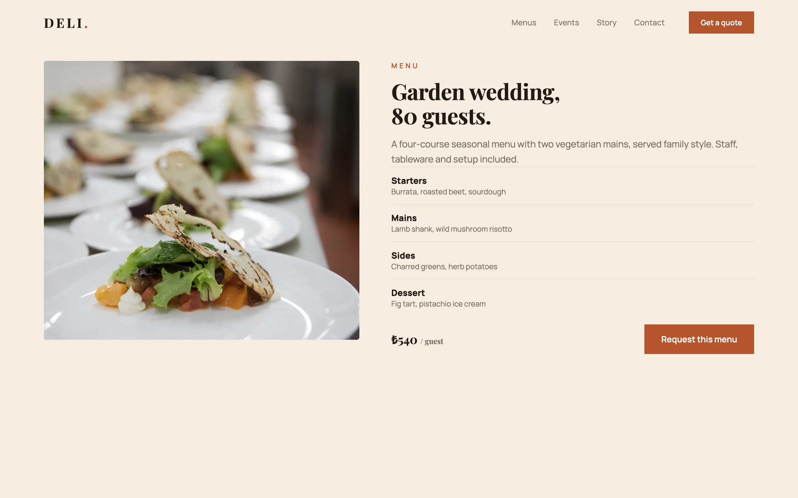 Catering & Events Website