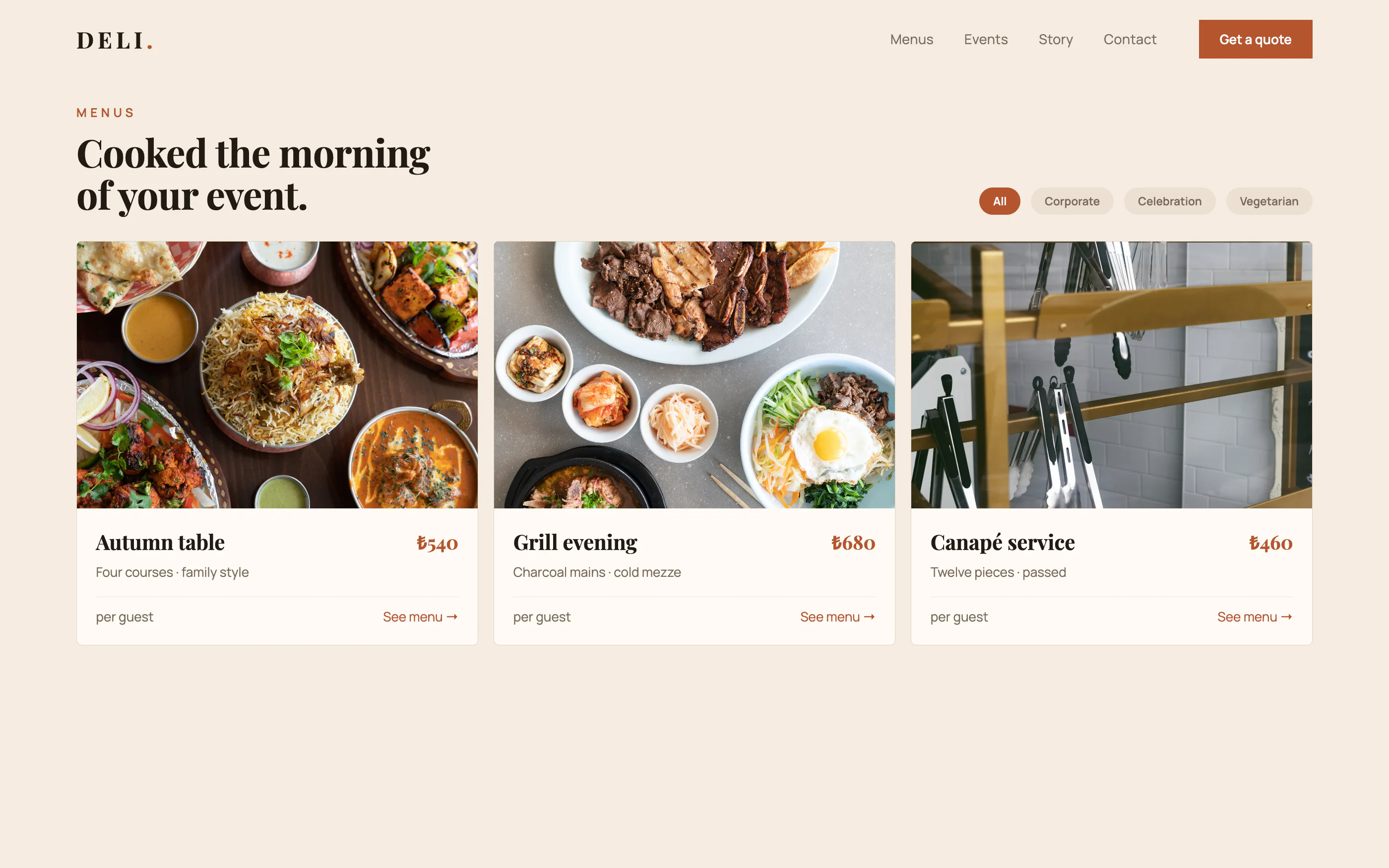 Catering & Events Website